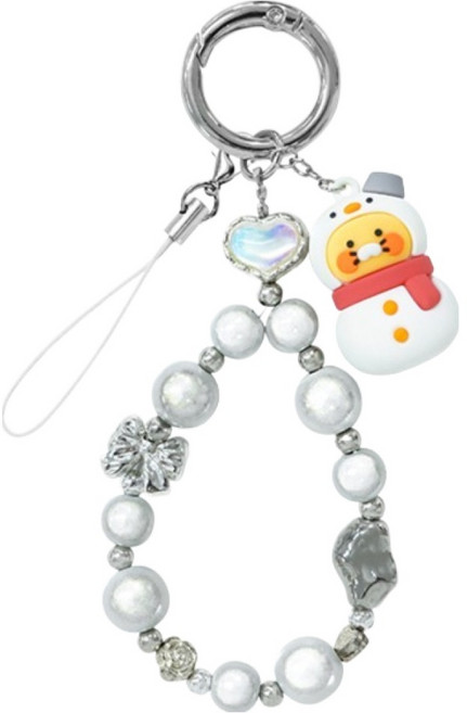 Kakao Friends CS 冬季公仔串珠吊飾, 雪人, 1個