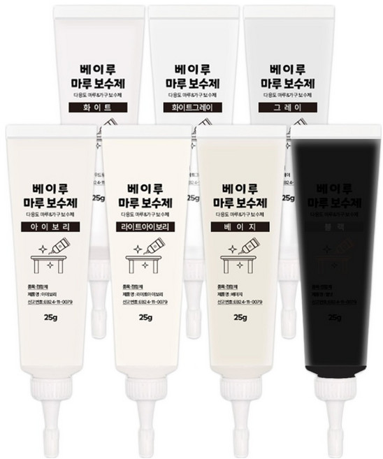 베이루 틈새 스크래치 마루 보수제 A 7종 세트, 혼합색상, 1세트