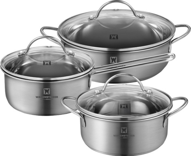 바겐슈타이거 인덕션 IH 미니팟 3종 세트 3개, 양수 16cm + 편수 16cm + 전골 20cm, 1세트