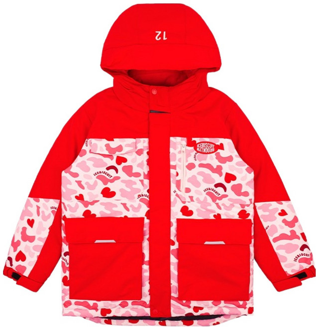 ICEBISCUIT 青少年用 IB 迷彩撞色滑雪鋪棉外套 IB34JP545