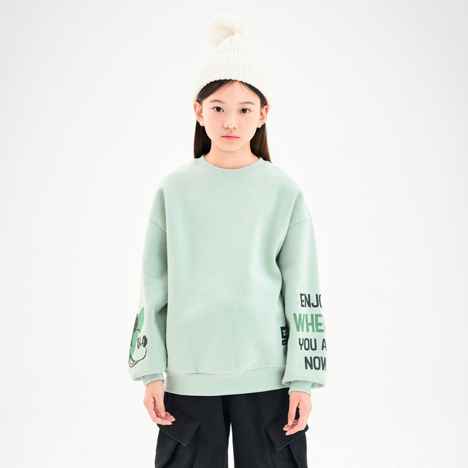 젤리스튜디오 뉴키즈온 디즈니 미키 마우스 소매포인트 기모 티셔츠