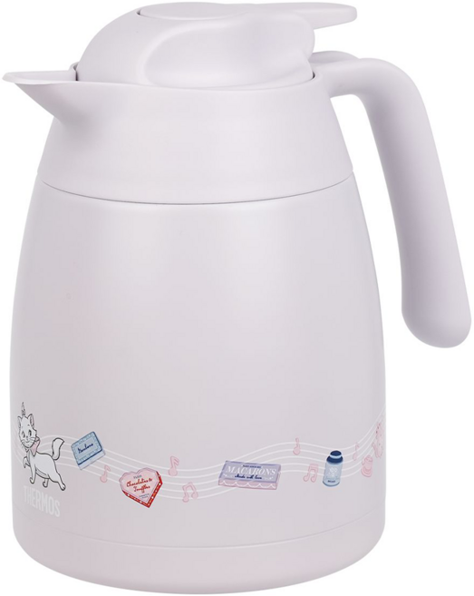 THERMOS 膳魔師 瑪麗貓系列 不銹鋼真空保溫壺 THV-1000MR-PPL, 紫色, 1L, 1個