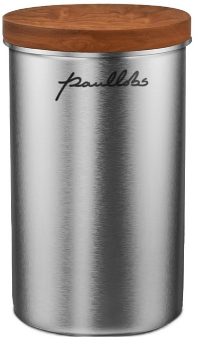 폴롭스 스텐 원목 원두 캐니스터 대 8.5 x 14 cm 600ml, 혼합색상, 1개