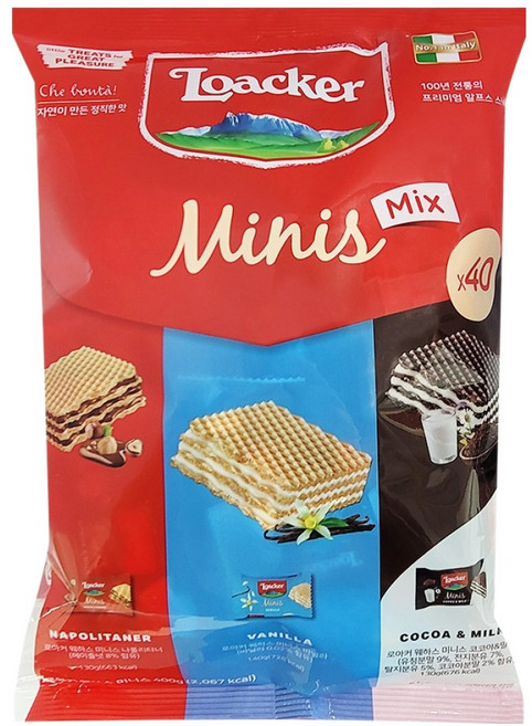 Loacker 萊佳哈斯 迷你綜合威化餅, 400g, 1個