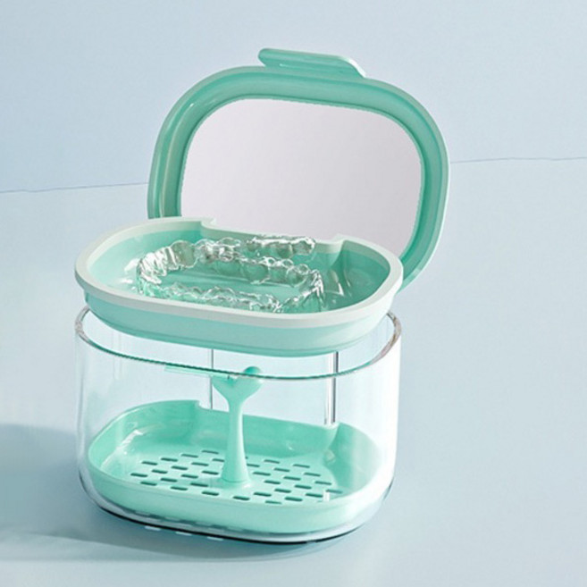 해피굿즈 고급 틀니 보관통, 민트, 1개