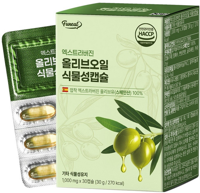 퍼니트 엑스트라버진 올리브오일 식물성 캡슐 30g, 30정, 1개
