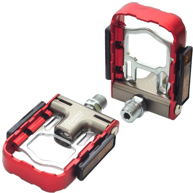 SAPIENCE 專利磁吸式折疊踏板鋁合金培林踏板組 YP-126, 紅色, 1套