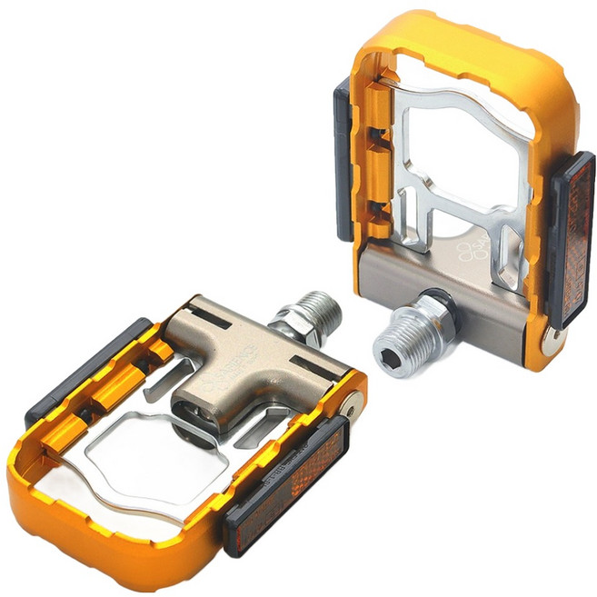 SAPIENCE 專利磁吸式折疊踏板鋁合金培林踏板組 YP-126, 黃色, 1套