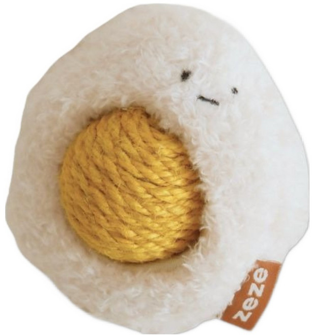 zeze Muna 寵物麻繩玩具球, 1個, 水煮蛋