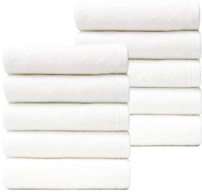 타월톡톡 호텔 고급타올 140g 30수 면사, 화이트, 10개