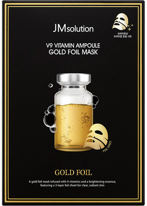 제이엠솔루션 V9 비타민 앰플 골드 호일 마스크 350ml, 1개, 10개입