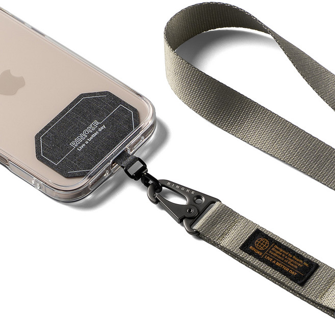 Ringke 戰術織帶掛繩固定環頸掛手機繩, 暖灰色, 1個
