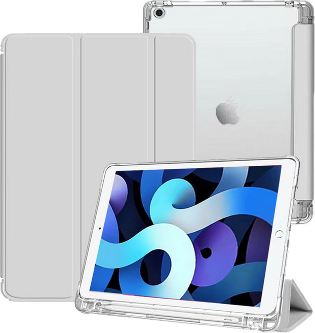 굿밸류 컬러뷰 애플펜슬 수납 태블릿 케이스, 그레이, 1개