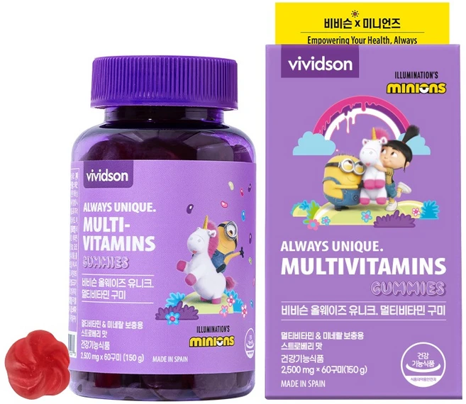 비비슨 올웨이즈 유니크 멀티비타민 구미, 60정, 1개 - 쿠팡