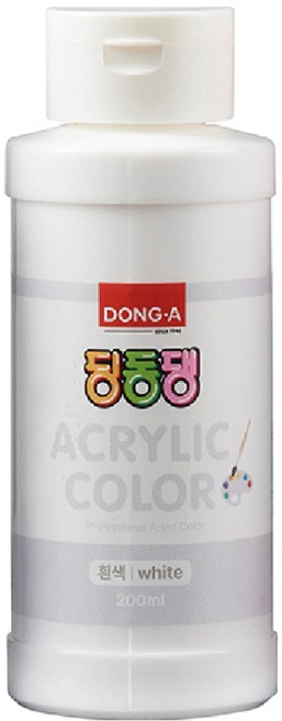 동아교재 딩동댕 아크릴물감 하양, 200ml, 1색
