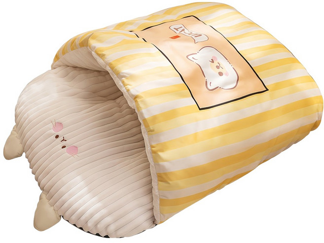 TLYS-J 半封閉寵物睡袋 寵物冬季保暖睡窩 貓窩 狗窩 貓睡袋 狗狗貝殼窩 寵物用品, 立體小貓, 1個