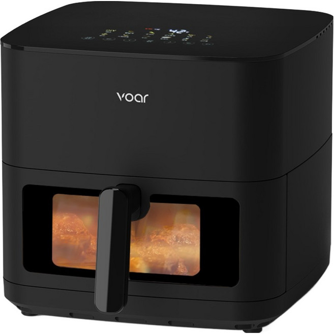 보아르 듀얼 히팅 에어프라이어8L 대용량 상하열선 투명 도어 바스켓 그릴 오븐, VAFR-004BK, 블랙