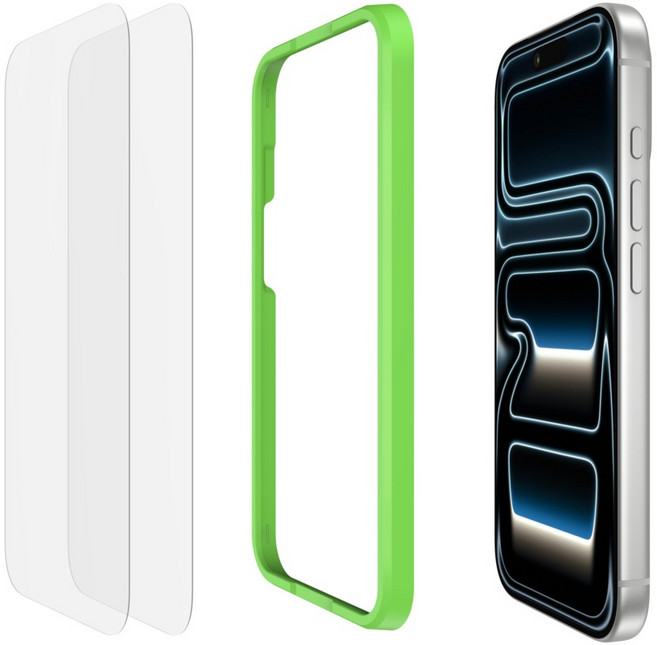 벨킨 인비지 글라스 저반사 AR 강화유리 휴대폰 액정보호필름 2p 세트, 1세트