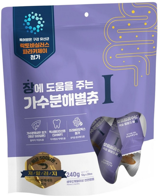 닥터케어누트 강아지 가수분해 별츄 덴탈껌, 1개, 240g, 장에 도움