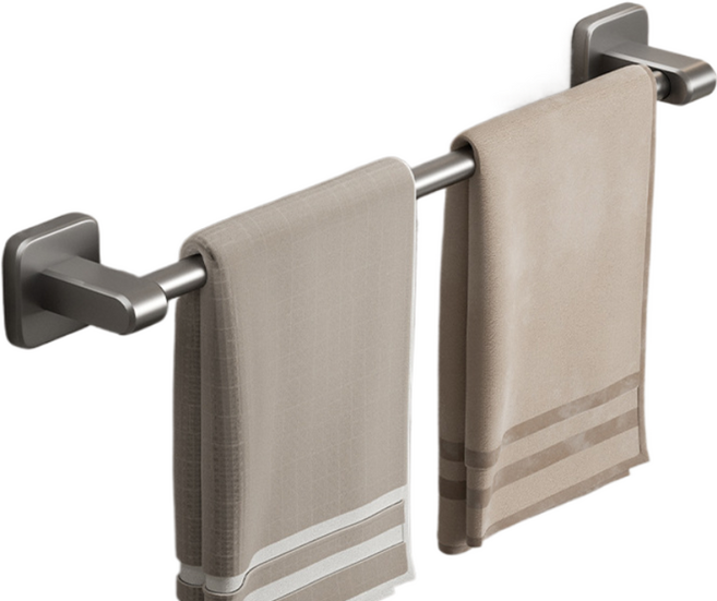 소니오 무타공 스퀘어 욕실 다용도 수건걸이, 01 그레이 싱글, 1개