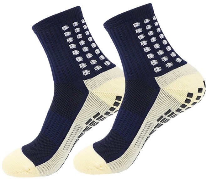 디스티프 논슬립 축구 중목 스포츠 양말, 5개, 네이비