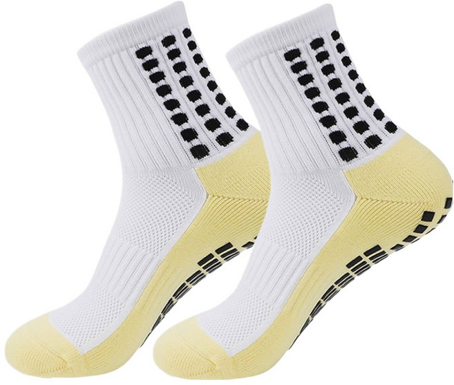 디스티프 논슬립 축구 중목 스포츠 양말, 5개, 화이트