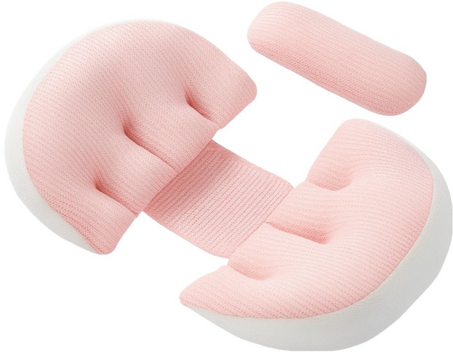담다원 임산부 U자형 바디필로우 베개, 핑크