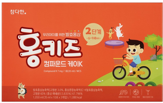 참다한 홍키즈 컴파운드케이 2단계 홍삼 30p, 1개, 1.05L