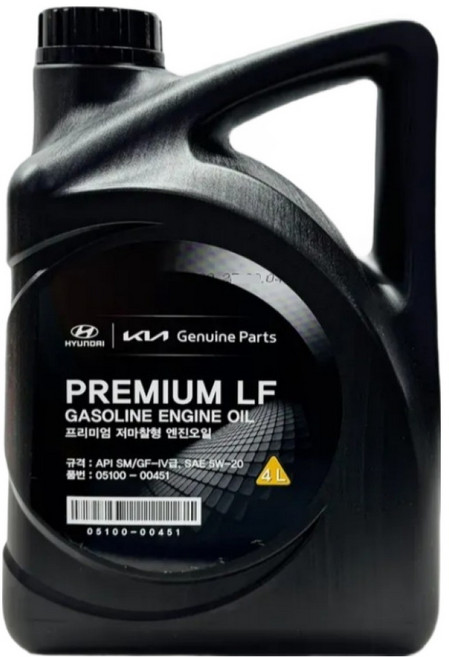 현대모비스 프리미엄 저마찰형 엔진오일 4L, 1개, 5w20, 4000ml