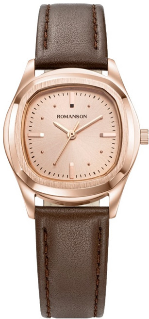 ROMANSON 女款 Romanson 方形 30 皮革手錶 RWTLLL5BF014RGRG0 + 購物袋
