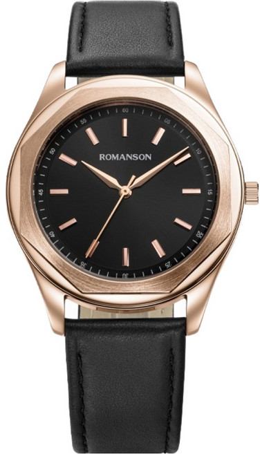 ROMANSON 男士羅馬八角形皮革手錶 RWTLMM5BF009RGBK0 + 購物袋