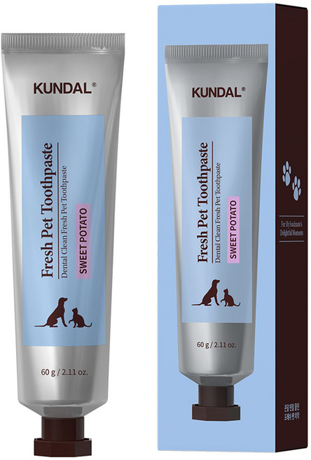 쿤달 반려동물 덴탈 클린 프레쉬 펫 치약 고구마향, 60g, 1개