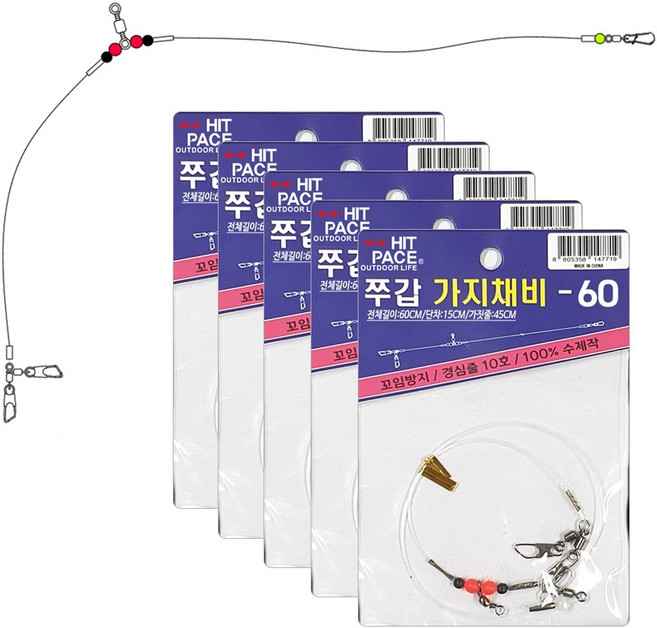 히트페이스 쭈꾸미 갑오징어 가지채비, 5개, 1개입