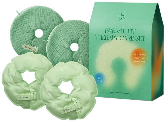 튼튼맘스 가슴핏 마사지 냉온 찜질팩 케어 세트, 1세트, 찜질팩 플러스 2p + 커버 2p