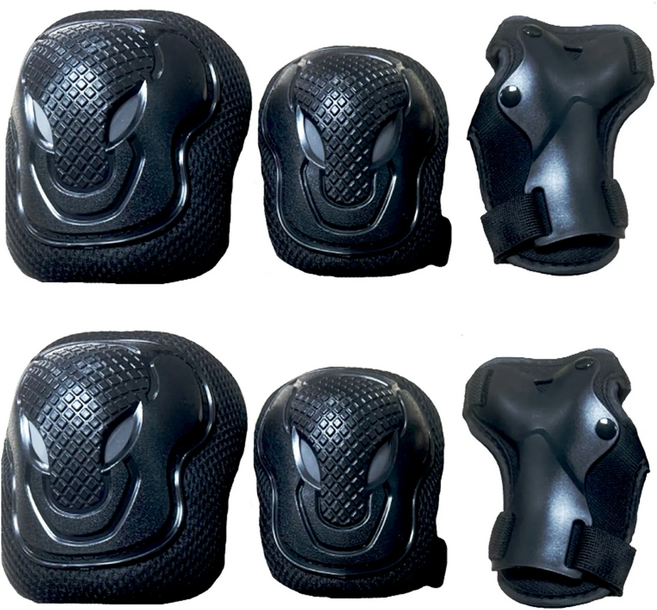 휘경일 자전거 스포츠 보호장비 6종 세트, 블랙, 1세트