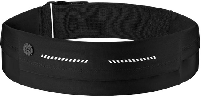 HnEx 초경량 벨크로 러닝벨트, 블랙, 1개