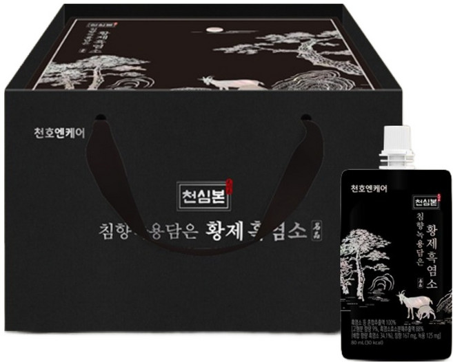 천심본 침향 녹용 담은 황제흑염소 진액 + 쇼핑백, 80ml, 1개
