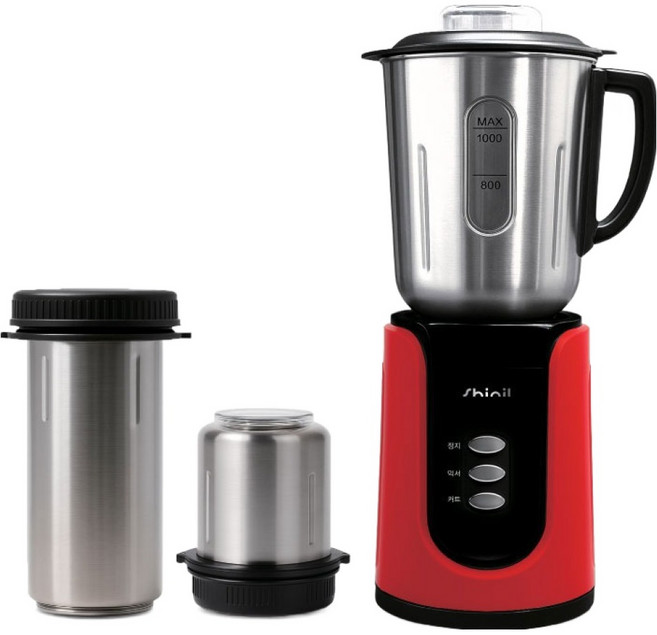 신일 SUS304 티타늄 코팅 칼날 스텐 멀티 믹서기 레드, SMX-C110WK