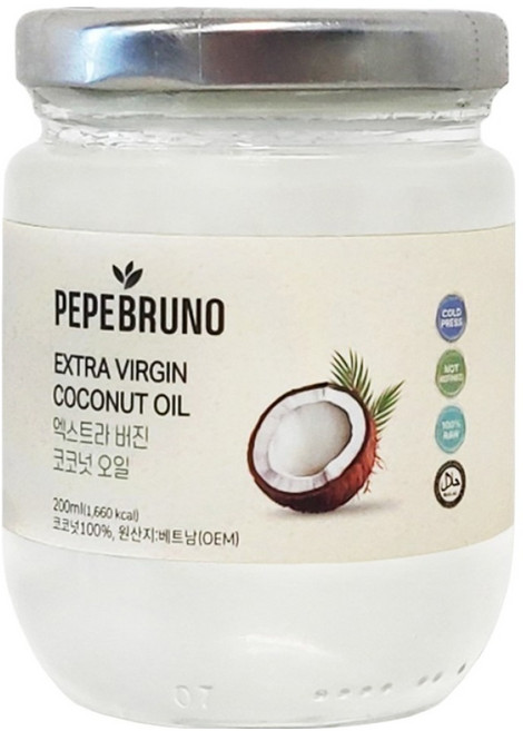 페페브루노 엑스트라버진 코코넛오일, 1개, 200ml