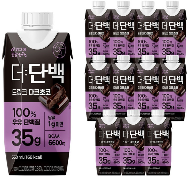 더단백 드링크 다크초코, 12개, 330ml