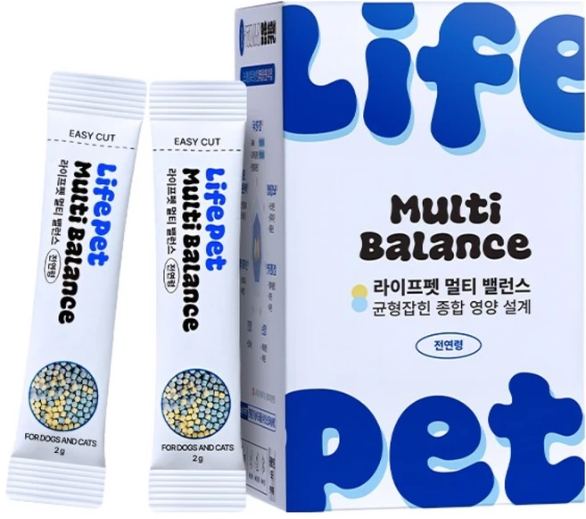 라이프펫 반려동물 멀티밸런스 전연령 비타민 유산균 30p, 1개, 종합영양제, 30회분 - 쿠팡