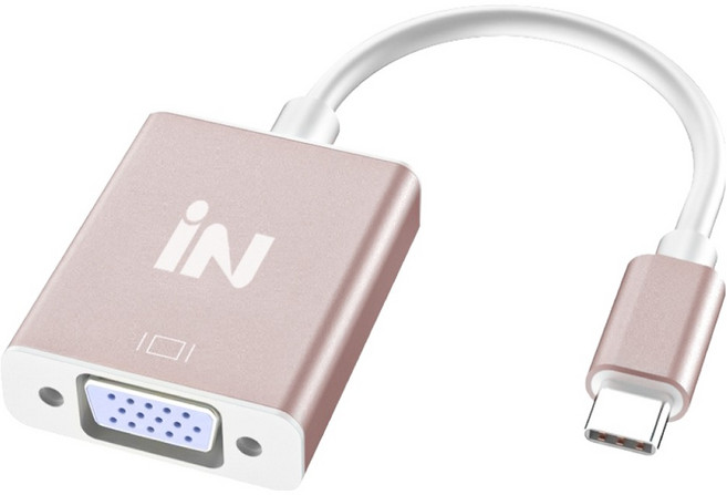 인네트워크 FHD 지원 USB 3.1 C타입 to VGA RGB 영상변환 모니터 컨버터, 1개, IN-U31V15