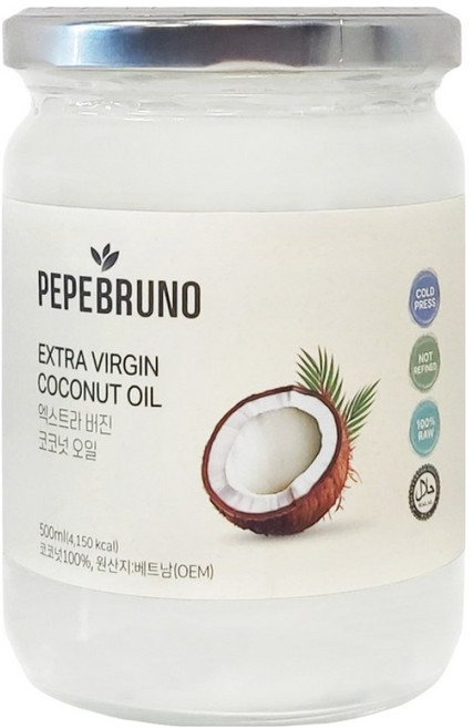 페페브루노 엑스트라버진 코코넛오일, 500ml, 1개