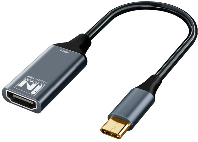 인네트워크 4K UHD 30Hz USB3.1 C타입 to HDMI ver1.4 미러링 컨버터, 1개, IN-U31H19BK