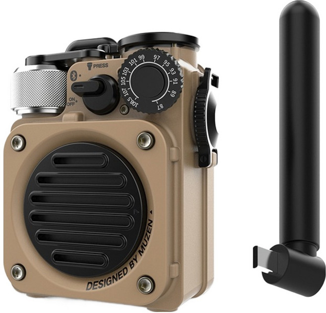 뮤젠 와일드 미니 3.0 아웃도어 블루투스 스피커 무선 휴대용 캠핑 FM 라디오 + 쇼핑백, 데저트옐로우, Wild mini 3-YEL