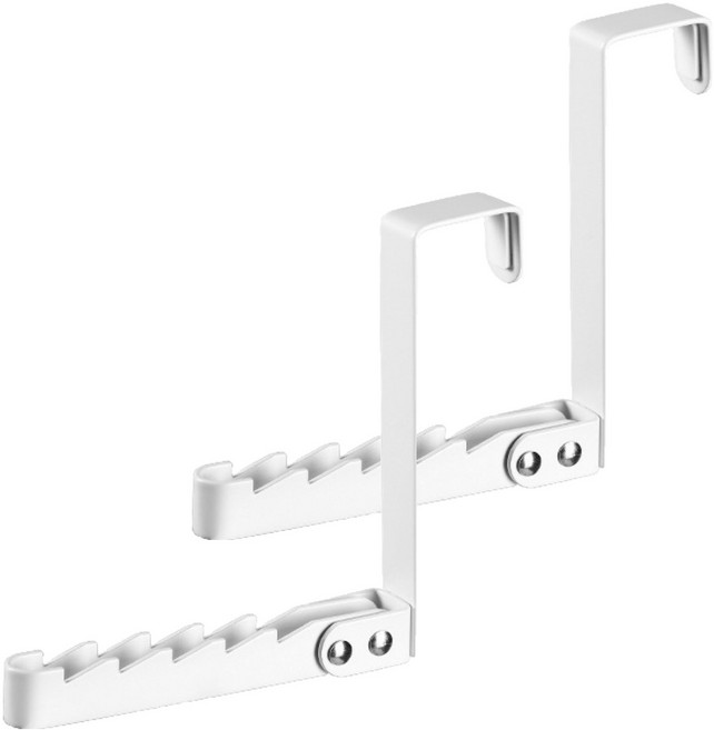 빈티코너 철제 접이식 옷걸이 도어 후크, 흰색, 2개