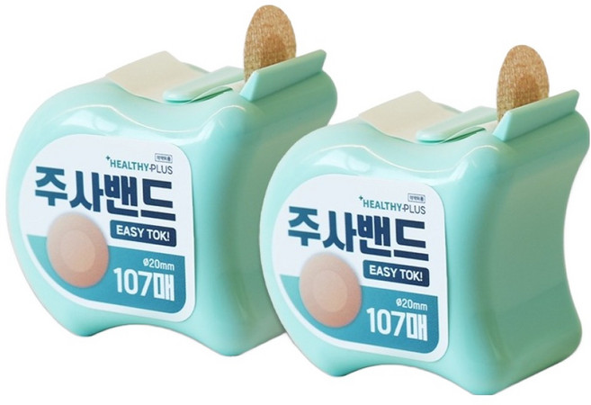 헬씨플러스 원형 주사밴드 이지톡, 2개, 107개입