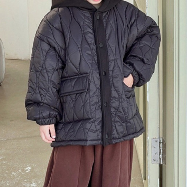 유블리 아동용 모비라 후드 퀄팅 겨울 누빔 패딩 점퍼