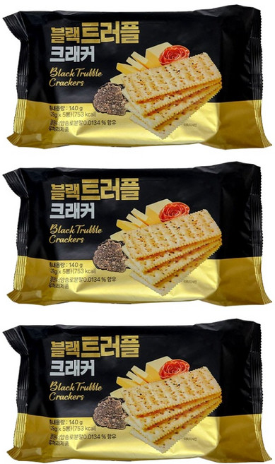 더먹다 블랙트러플 크래커 5p, 3개, 140g