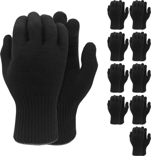 나이텍스 혹한기 기모 속장갑 양손 착용 세트 L NISG-500, 블랙, 10세트